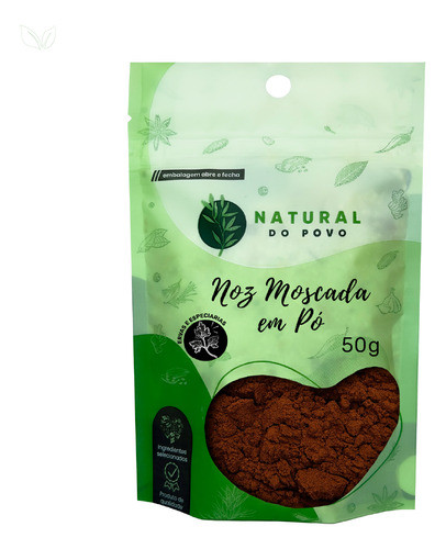 Noz Moscada Em Pó 50g Pouch Puro Sem Mistura 0