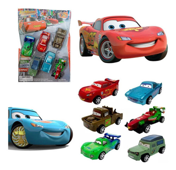 Kit 6 Carrinhos Relâmpago Mcqueen Disney Carros Brinquedos 1