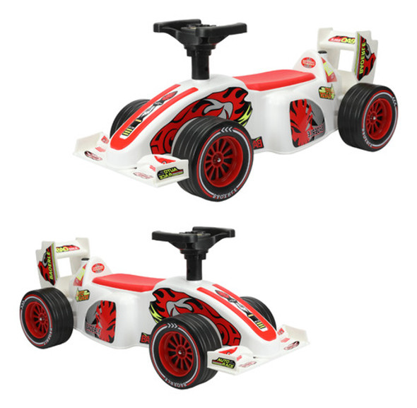 Carrinho Rolimã Infantil Branco Menino Menina  Volante Kart 1