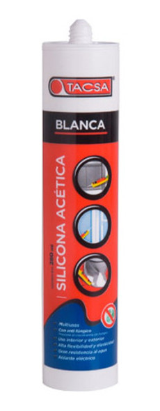 Sellador Silicona Acética Cartucho 280ml Tacsa Blanca 0