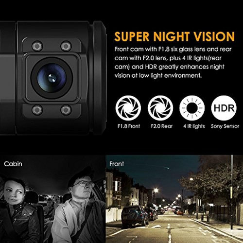 Vantrue N2 Pro Uber Dual 1080p Dash Cam, 2.5k 1440p Front Da 1
