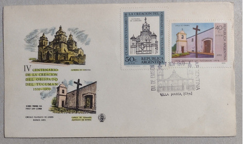 Sobre Y Estampillas Homenaje Del Obispado De Tucumán 0