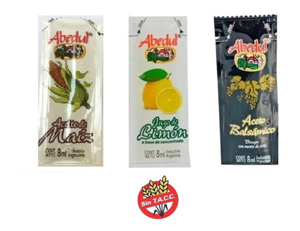 Aceite Maíz + Oliva + Limón + Aceto X100 Sobres Individuales 0