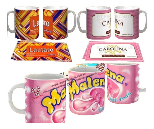 Kit Imprimible Tazas Sublimar Golosinas Personalizables 0