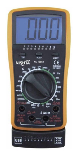 Tester Multimetro Digital C/buzzer Zr 160 Nisuta C/cables 0