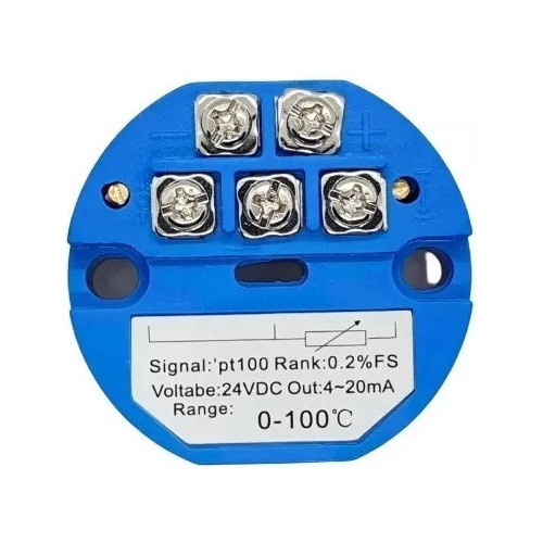 Transmisor De Temperatura  Pt 100, 0-100 C, 24 Vdc, 4-20ma 1