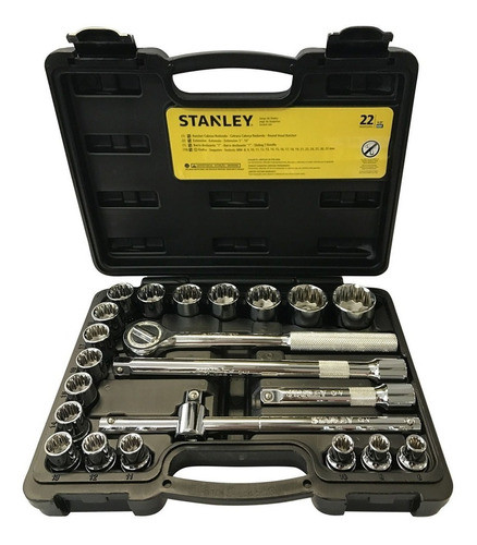 Jogo De Soquetes 1/2  - 8 A 32mm Stanley - 22 Peças - Stmt81242 Stmt81242-840 0