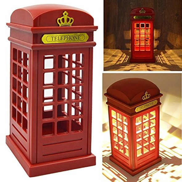 Vintage Londres Cabina Telefónica Diseñada Carga Usb Led Lám 0