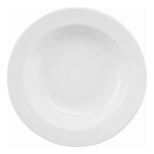 Conjunto 6 Pratos Fundo Com Aba Cerâmica Oxford 22cm Branco 1