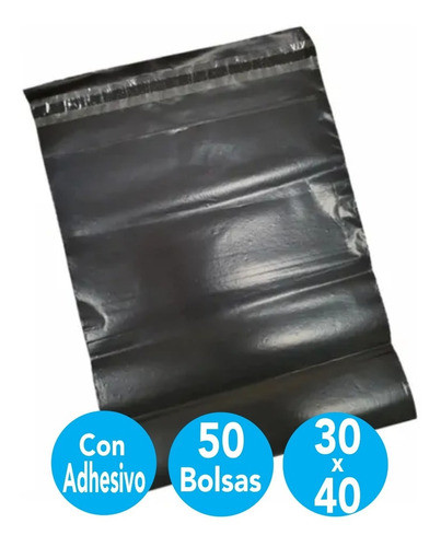 Bolsa Ecommerce Negra 30x40 Envio C/adhesivo X 50 Sobres 0