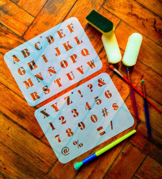 Plantillas_ Stencil P/ Pintar Letras Y Números  2cm Matezz 1