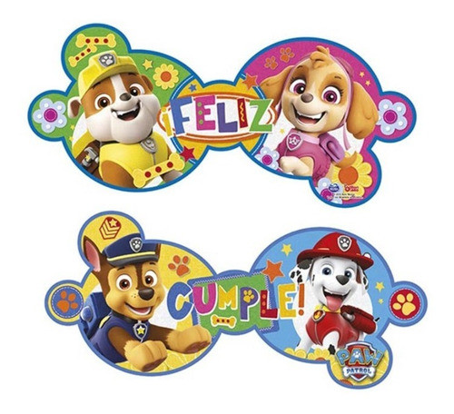 Cartel Feliz Cumpleaños Paw Patrol Original Cotillón Disney 0
