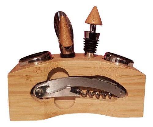 Kit Para Vino 6 Piezas Mas Estructura De Madera 0