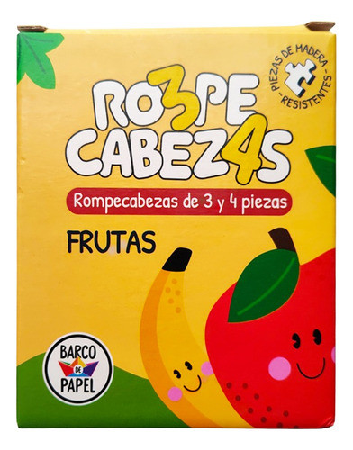 Rompecabezas Frutas De 14 Piezas 4 Unidades Barco De Papel 0