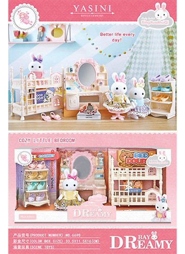 Juego Infantil Playset Coneja En Su Cuarto Con Accesorios Ub 1