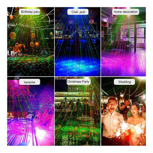 Luzes De Festa Dj Strobe Phase Projector Controle Remoto 1
