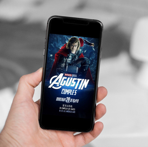 Invitación Digital Avengers Thor 1