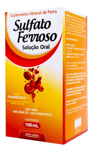 Sulfato Ferroso Solução Oral Com 100ml 0