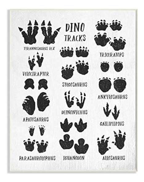 Stupell Industries Children's Rustic Dinosaur Track Chart Co 0