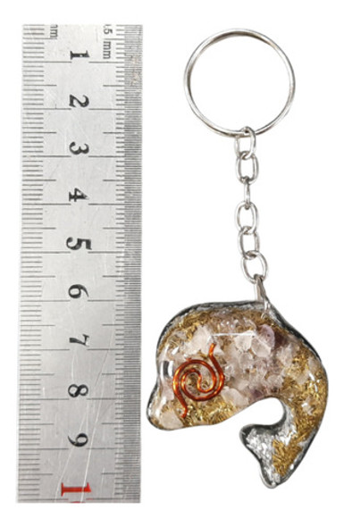 Orgonita Llavero Delfin Cuarzo Rosa Y Amatista 1