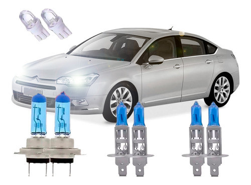 Kit Lâmpadas Super Branca Fiat Grand Siena Techone H7 H1 H1 0