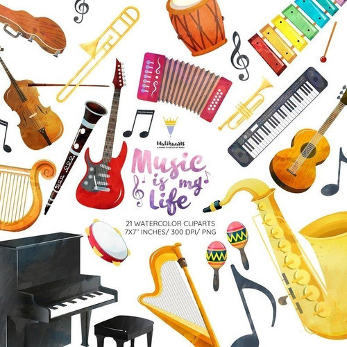 Imagenes Cliparts Png Digitales Instrumentos Musicales M36 1
