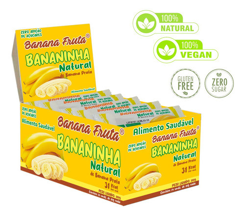 2 Cx Bananinha Cremosa 100% Banana Zero Açucar Glutén 48uni 1