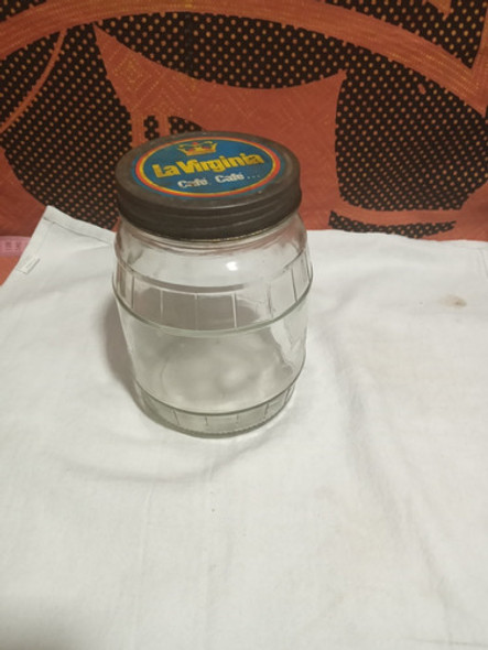 Antiguo Frasco De Vidrio Cafe La Virginia Con Tapa 0 Antiguo Frasco De Vidrio Cafe La Virginia Con Tapa 0