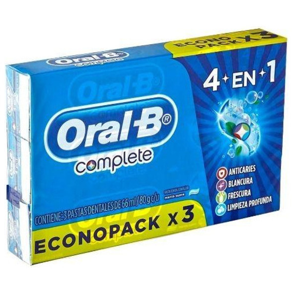 Pasta De Dientes Oral-b Complete 80gr 4 En 1 Tri Pack 0