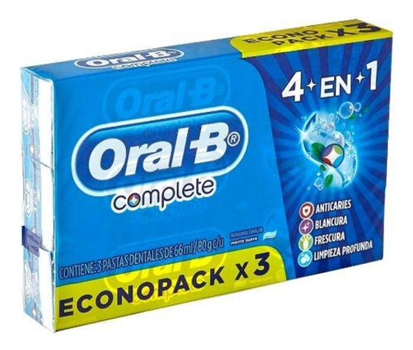 Pasta De Dientes Oral-b Complete 80gr 4 En 1 Tri Pack 0