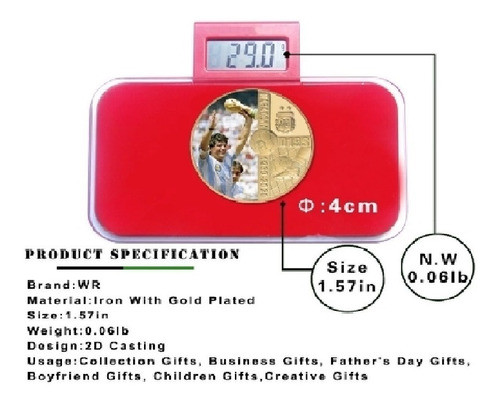 Moneda Conmemorativa D10s Maradona Sin Circular C/u Palermo 1