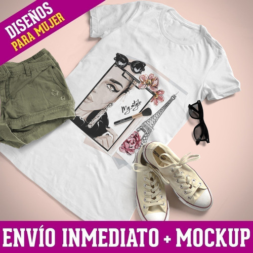 Plantillas Diseños Remeras Mujer P/ Sublimación Mockups M3 1