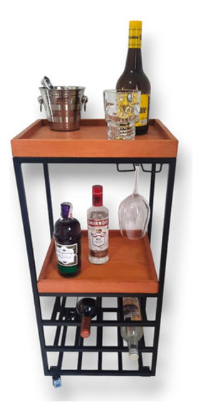Carrinho Bar Adega Para Bebidas Estilo Industrial Vintage 0