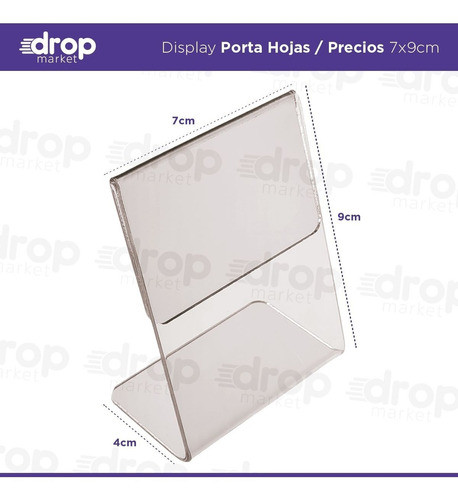 Porta Precios Nombre Acrílico Menú Mesa Escritorio 7x9 X50u 1