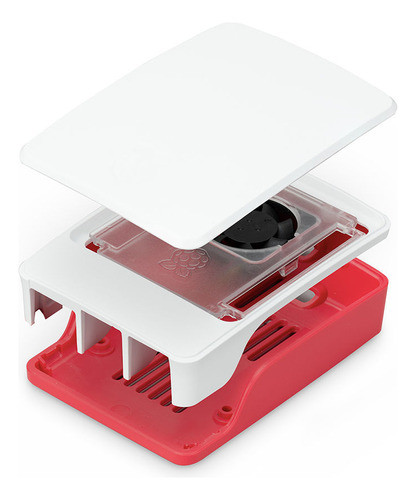 Gabinete Oficial Raspberry Pi 5 Rojo Y Blanco Macrotec 0