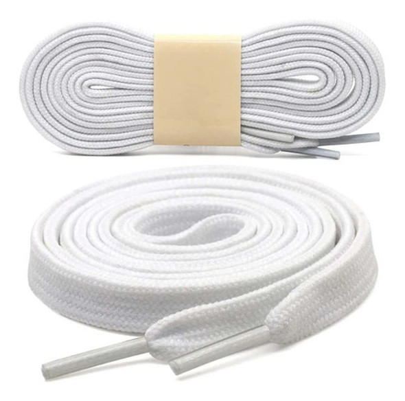 2 Pares Cadarço Flat Tenis Air Force 1 - Branco - 120cm 0