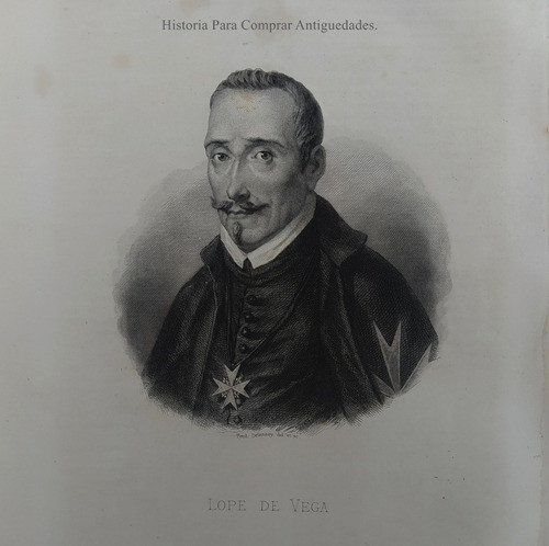 Grabado Original Año 1869 Francés De Lope De Vega 0