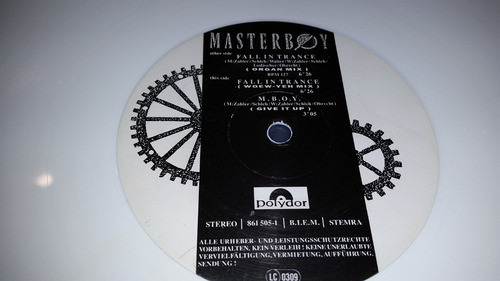 Masterboy Fall In Trance Disco Blanco Tapa Negra Vinilo Maxi 0