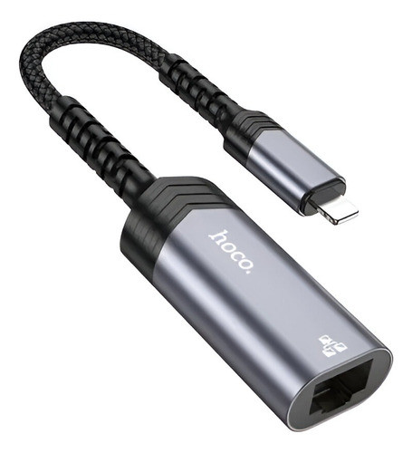 Adaptador Lightning A Ethernet Hoco Ua26 100 Mbps Metal Grey 0