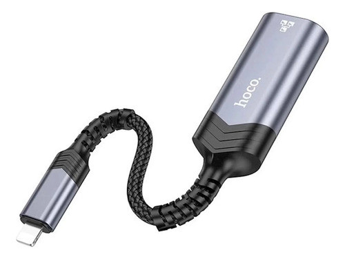 Adaptador Lightning A Ethernet Hoco Ua26 100 Mbps Metal Grey 1
