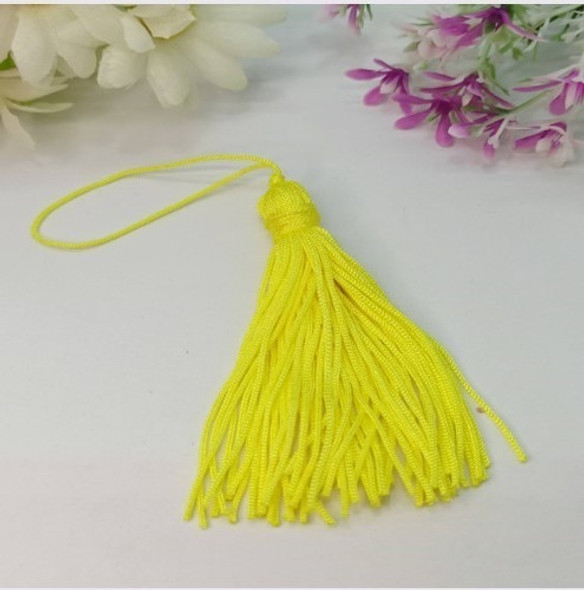 50 Franjas Pingente Amarelo Tassel Seda 1