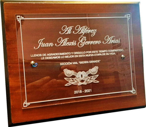 Placas Conmemorativas De Acrilico Grabado Laser 20x15 Cm 1