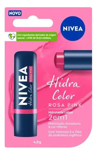 Kit 02 Protetor Labial Hidra Color Rosa Pink 4,8g - Nivea 1