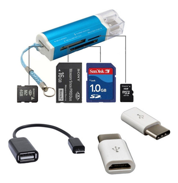 Lector De Tarjetas Otg Micro Cable Adaptador Usb-c Para Moto 0