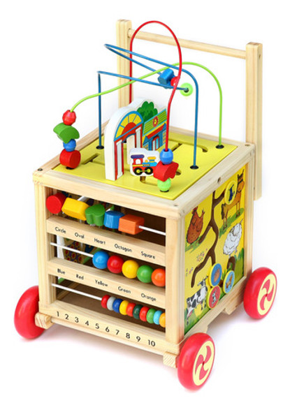 Andador Didáctico De Madera 8 Actividades Universo Binario 0