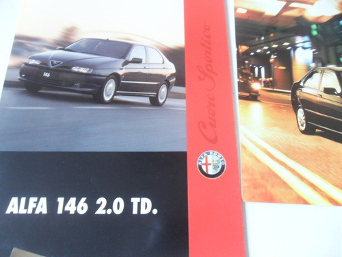 4 Catalogo Folleto Antiguo Alfa Romeo 146 Ts Antiguo Lote 1