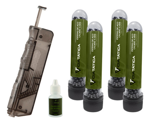 Carregador Rápido 4.5mm Loader Airgun + Esferas Aço + Óleo 0