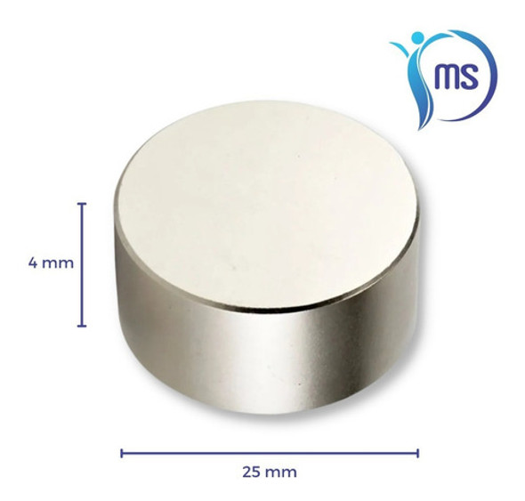 Iman Neodimio Biomagnetismo 13000 Gauss Sistema Goiz 25mm 1