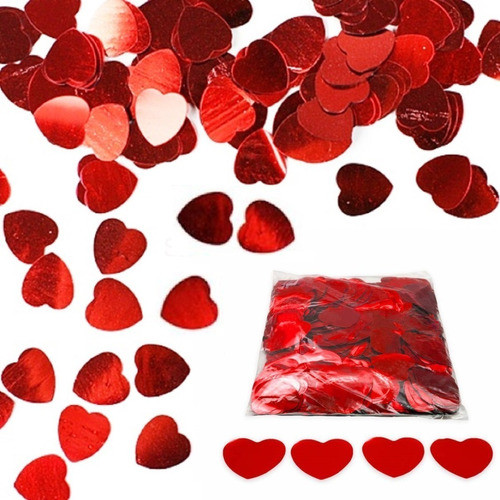 Combo X 500g Papel Confetti Corazones San Valentin Enamorado 1