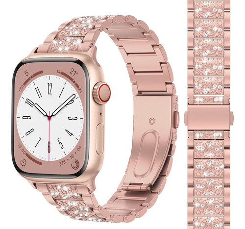 Malla Para Iwatch 38/40/41mm Series 9/8/7/6 Rosa Dorado 0